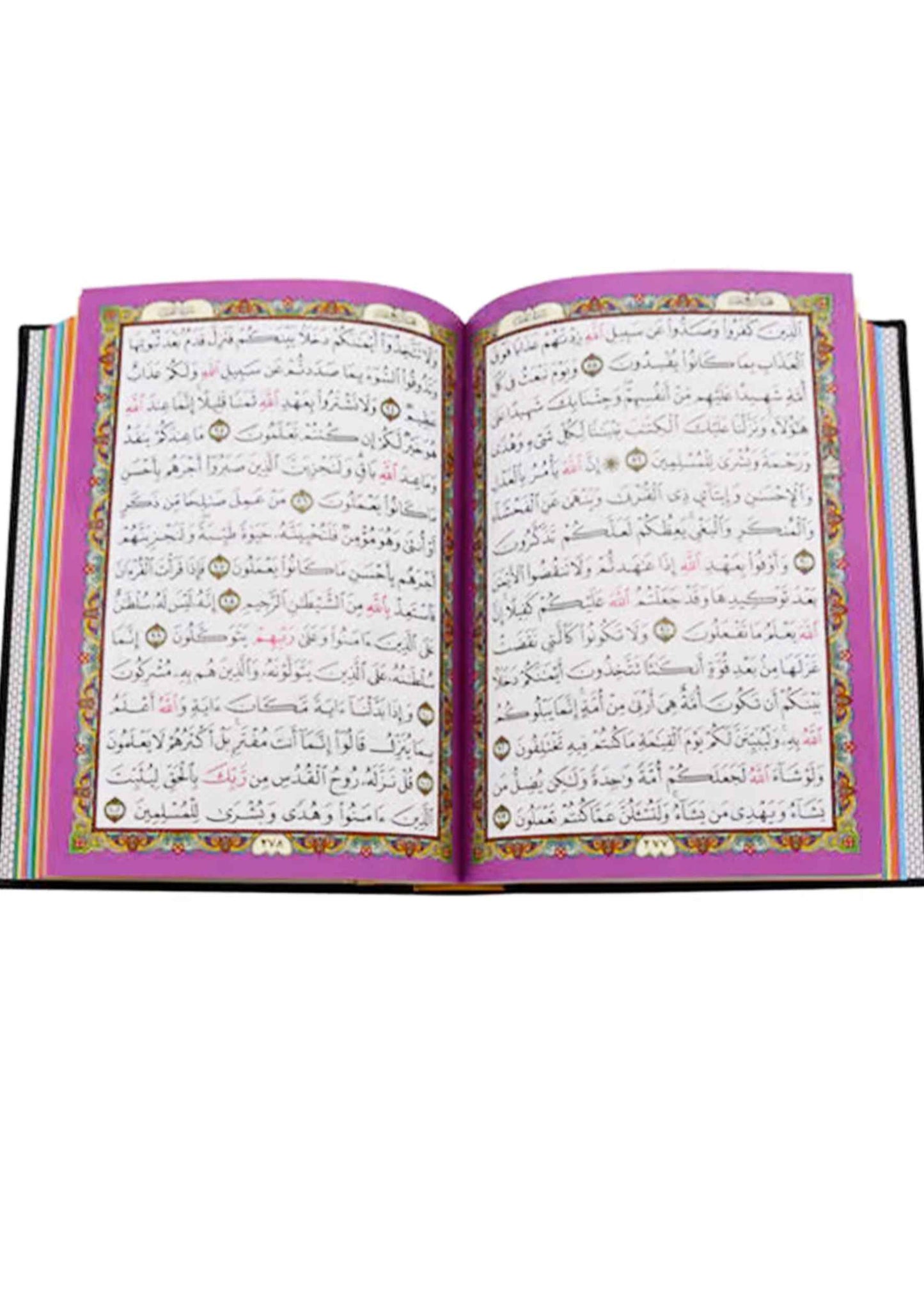 Leather Embossed Rainbow Colored Tajweedi Quran (Uthmani Script â€“15 Lines) â€“ Blue